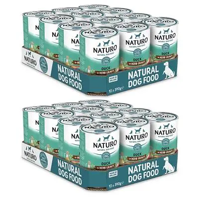 NATURO Adult Grain Gluten Free Duck In Herb Gravy Wet Dog Food In Can 390g • £25.97