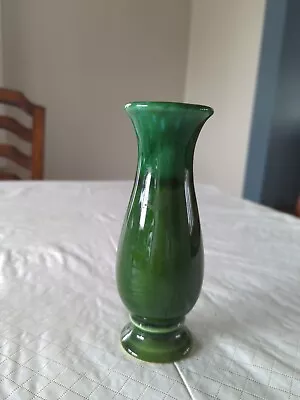 Vintage Green Glazed Vase Made In Japan 7 In • $16