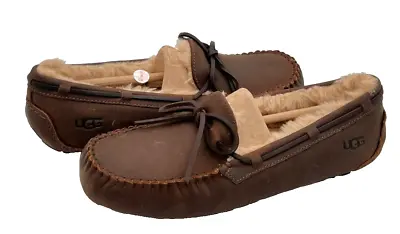 UGG  Olsen  Tan Leather Sheepskin Moccasin Men's Slippers - Size US 9 - U20 • $45