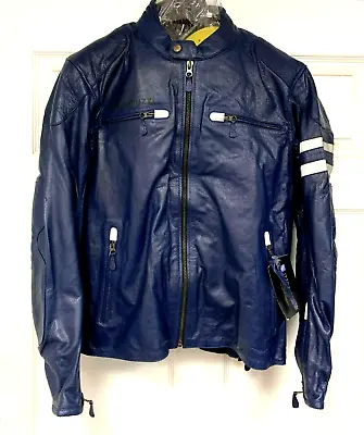 Moto Guzzi Racing Motorbike Leather Jacket Cow Hide/5 Protection Armour Inside • $166.50