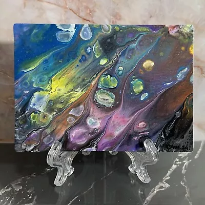 ACEO Shimmer Abstract Acrylic Art OOAK Painting On Watercolor Paper DSMitchell • $10