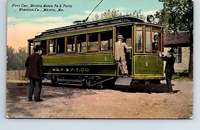 Postcard Missouri Mexico Mexico Santa Fe & Perry Traction Co Street Car Interurb • $49.99