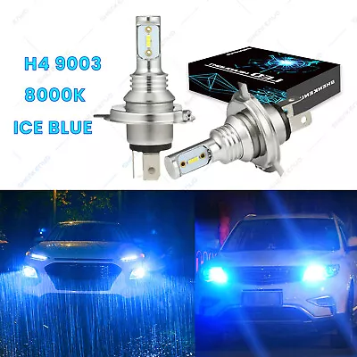 H4 9003 LED Headlight Bulbs Car & Truck Parts High&Low Dual Beam Kit 8000K Blue • $17.88