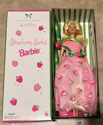 Strawberry Sorbet Barbie Doll Avon Exclusive Special Edition 1998 NEW In Box • $24.50