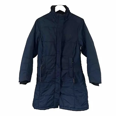 Jack Wolfskin Women’s Stormlock Active Long Jacket Size 10 Navy Blue • £20