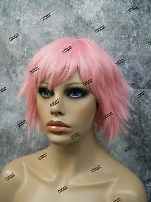 $13.95 • Buy Pink Feathered Cosplay Wig Edgy Layered Shag Comic Anime Storm Pixie Fairy EMO