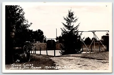 Montague Michigan~Tennis Court @ Jack & Jill Ranch 1940s RPPC Postcard • $14