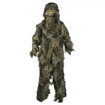 Mil-Tec Ghillie Suit Anti-Fire Basic Camouflage Hunting Paintball Woodland Camo • £58.95