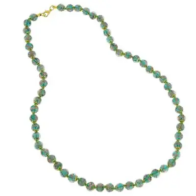 Glass Of Venice Short Murano Glass Necklace 16-Inch Plus Extender - Italian Jade • $72.95