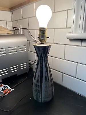 Vintage Mid Century Modern Atomic Black & Gold Ceramic Table Lamp 10  • $32.50