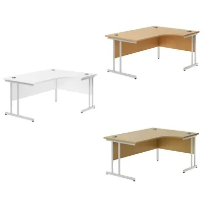 £276 • Buy Corner Cantilever Office Desk Right Or Left Hand- Beech, Oak Or White MFC