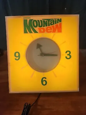 Vintage Mountain Dew Advertising Clock Working Lighted Soda Pop  • $299.99