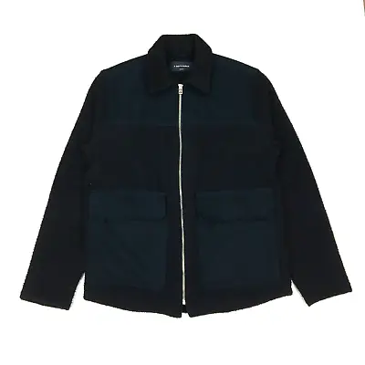 A DAYS MARCH Men's Wool Blend Cotton Twill Chore Jacket MEDIUM Dark Navy Blue • $73.40