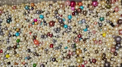 Vintage Pearl Mix Bead Soup Variety Of Color And Size Real Faux Glass 3 Oz. • $1.10