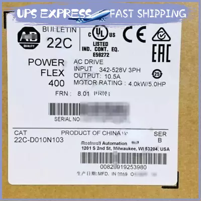 22C-D010N103 AB SER B PowerFlex 400 4 KW 5 HP AC Drive 22CD010N103 BRAND NEW GN • $712.40