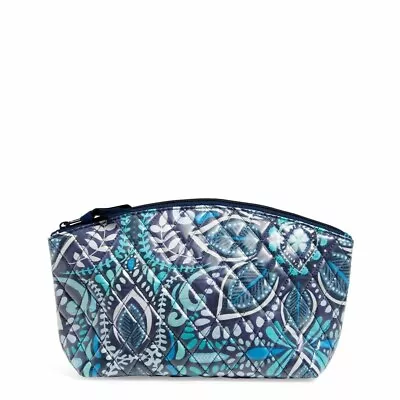 Vera Bradley Grand Travel Cosmetic Makeup Bag Blue Island Medallion • $16