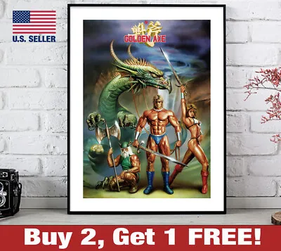 Golden Axe Poster 18  X 24  Print Retro Game Room Wall Art Sega 80s 90s • $13.48