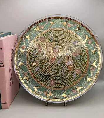Vintage Houze Pheasant Art Glass Mosaic Serving Plate • $24.99