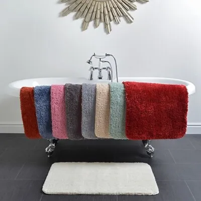100% Microfibre Bath Mat 50 X 80cm Non-Slip Deep Pile Luxury Soft Bathroom Rug • £16.95