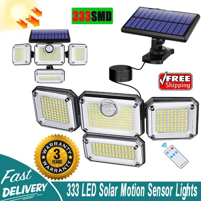 333 LED Solar Lights Outdoor 3000LM Waterproof Motion Sensor Security Wall Lamp • $17.89