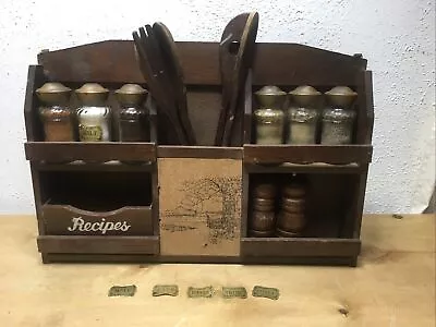 Vintage Wooden 2  Tier Spice Rack Spices Wall Rack#b9 • $30