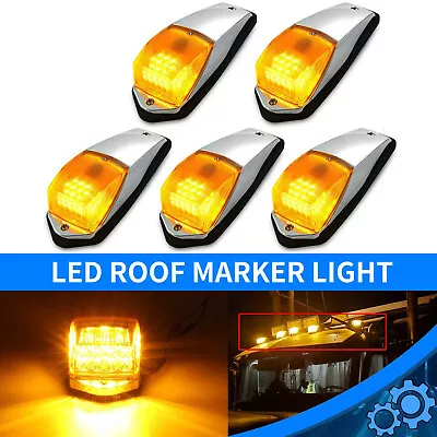 5 Pcs Cab Top Roof Marker Lights 31LED For Peterbilt Kenworth Freightliner Amber • $55