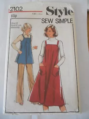 VINTAGE STYLE Sewing Pattern  C.1970's DRESS SIZE 12 MATERNITY • £5