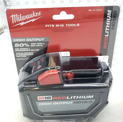 Milwaukee M18 High Output 18V Lithium Ion 12.0Ah Battery 48-11-1812 • $139