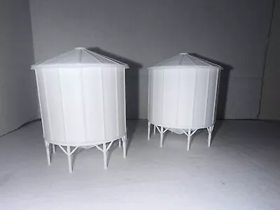 N Scale Grain Bin Dryer / Farm Silo (2-Pack) Detailed Model 1:160 Train Scenery • $16.90