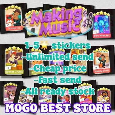 Monopoly Go 1⭐- 5⭐ Star Stickers / Cards ⚡Instant Delivery ( Read Description👇) • $4.99