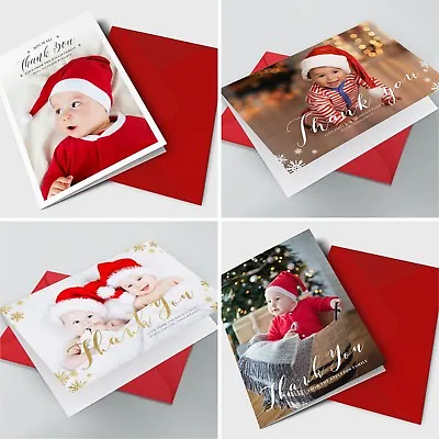 £1.29 • Buy Personalised Pack Of Christmas Thank You Cards Photo + Envelopes Folded