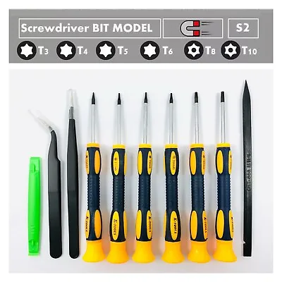 Precision Torx Screwdriver Set T3 T4 T5 T6 TR8 T10H Security Bit ESD Tweezers K • $15.95