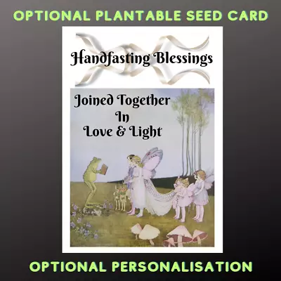 Handfasting Card  Congratulations Optional Seeded Fairy Pagan Wiccan • £2.99