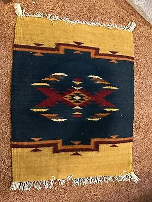Zapotec Weaving Placemat Wool Oaxaca Mexico 22” X 16” • $35.99