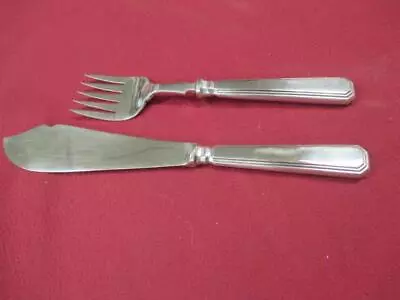 Antique Fish Serving Set All Sterling By Mappin & Webb 1847 England  2476 • $179