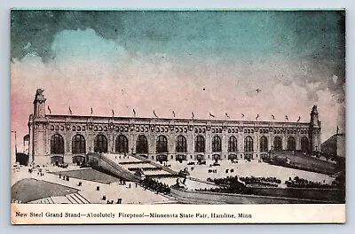 Vintage Postcard Hamline MN Minnesota State Fair New Steel Grand Stand Tinted Q5 • $9.99