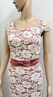 $25 • Buy REVIEW |  Soft Pink Pencil Dress Lace Size 6