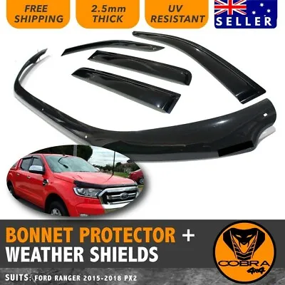 Bonnet Protector WEATHER SHIELDS Fit Ford Ranger 2015-2019 PX2 PX3 Tinted Guard • $139
