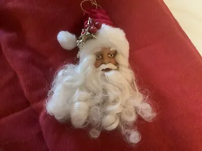 VINTAGE Father Christmas Head Decoration 7” • £7