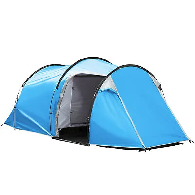 3 Man Camping Tent W/ 2 Rooms Porch Vents Rainfly Weather-Resistant Outsunny • £89.87