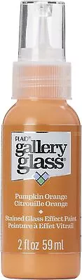 FolkArt Gallery Glass Paint 2oz-Pumpkin Orange FAGG2OZ-19738 • £11.39