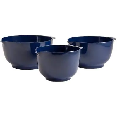 Hutzler Mixing Bowl Set 2 3 4 L Melamine Cobalt Blue Plastic Nonskid Set Of 3 • $37.18