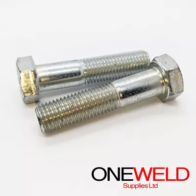 M12 - 12mm High Tensile Part Threaded Set Bolt Gr 8.8 DIN 931 Zinc Plated • £4.62