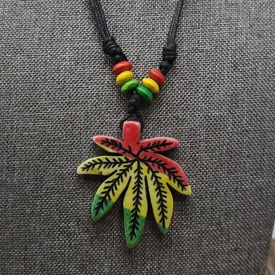 Rasta Necklace Marijuanna Leaf Necklace Cannabis Necklace Marihuana Necklace • $12.95