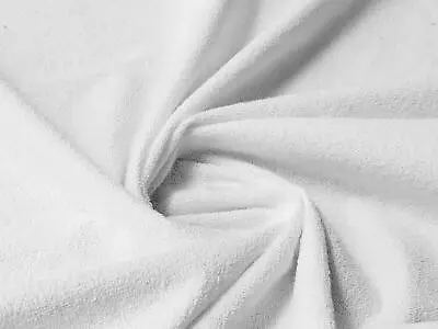 Laminated Terry Towelling Waterproof Fabric Material WHITE • £5.99