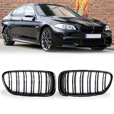 For 10-16 BMW F10 M5 Style 535i 550i 528i Gloss Black Front Hood Kidney Grille • $27.58
