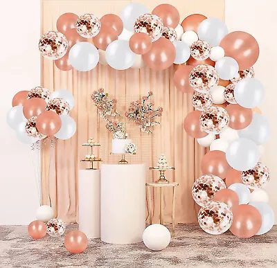 £4.99 • Buy New Rose Gold Balloon Garland Arch Kit Birthday Wedding Baby Shower Party Deco