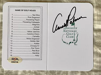 Arnold Palmer Signed Augusta National Masters Scorecard PSA/DNA • $299
