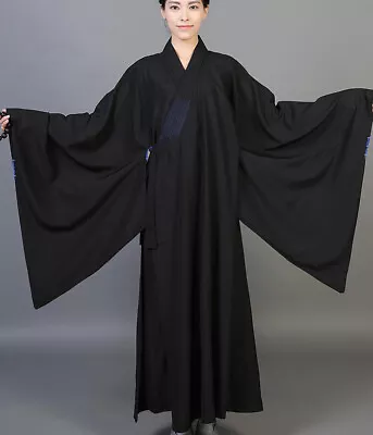 New Buddhist Monk Shaolin Dress Meditation Haiqing Robe Long Gown Kung Fu Suit • $32.20