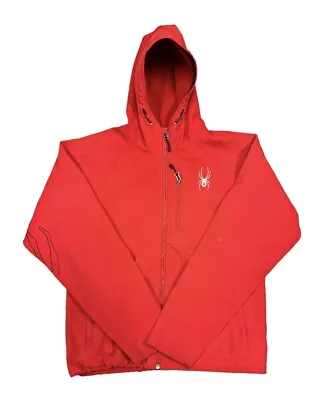 SPYDER US Ski Team Soft Shell Men's Red Full Zip Jacket Size Small • $44.99